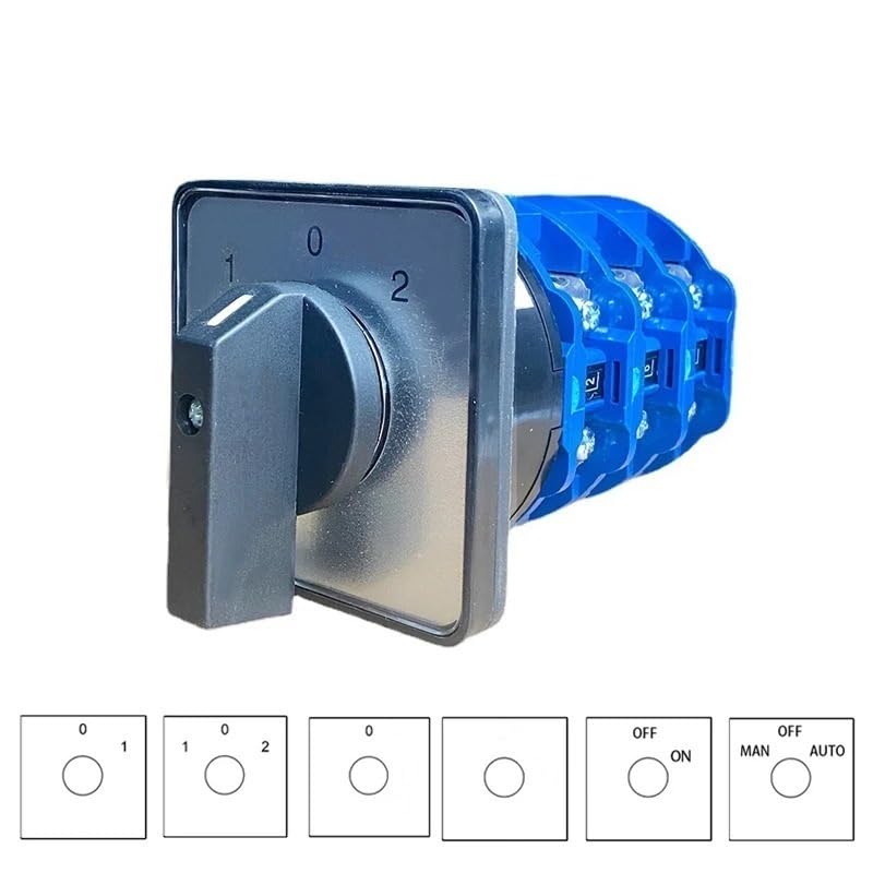690V 125A Three Poles LW26-125/3 Multi Position Panel Mounting Cam Changeover Rotary Switch Silver Contact LW28 YMW26 (Color : Man-Off-AUTO)