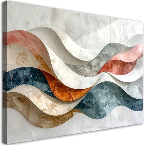 Impression sur toile vagues abstraites 120x80cm pour illuminer votre décoration de salon