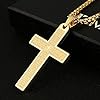 HZMAN Stainless Steel Cross Necklace for Men Women Inspiring Lord's Prayer Cross Pendant Jewelry Gift (Gold) #5