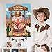 Pin The Pacifier On The Cowboy Party Games - Western First Birthday Party Decorations Horse Theme Poster with 24 Stickers & 1 Eye Mask Wall Game Photo Background for Baby Shower