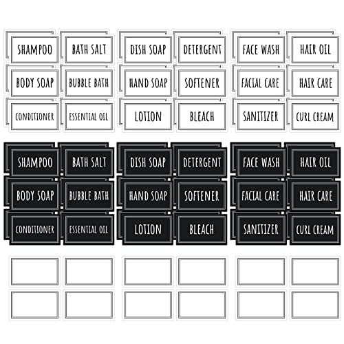 Image of Segbeauty 84 Pack Self-Adhesive Waterproof Labels, Removable Soap Dispenser Bottles Stickers for Bathroom, Kitchen, Laundry & DIY Cleaning, Modern Farmhouse Home Decor