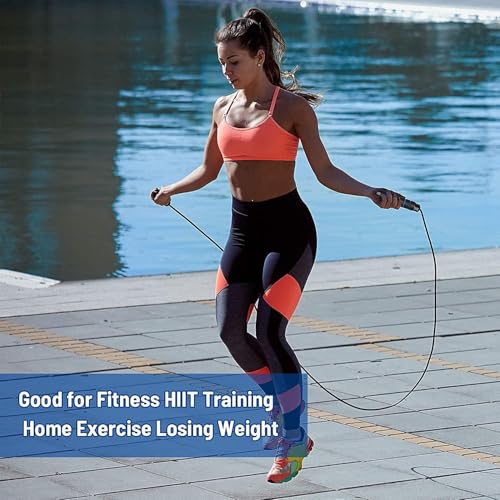 Image of Wearslim Combo of Professional Adjustable Skipping Rope & Non-Slip Push-Up Stand for Men & Women, Ergonomic Designed Padded Handles, Jump Rope with Push-Up Bar - Multicolor