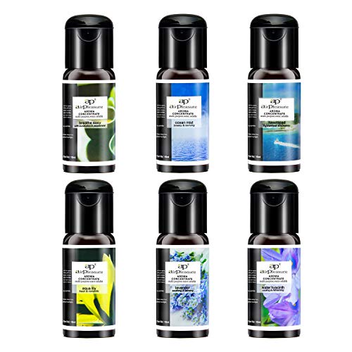 ap airpleasure Reborn Essential Oils Set, 6x15ml Fragrance Oils Kit for Diffuser, Humidifier, Aromatherapy, Air Purifier - Aqua Lily, Water Hyacinth, Breathe Easy, Ocean Mist, Neverland, Lavender -  AP01902-Reborn