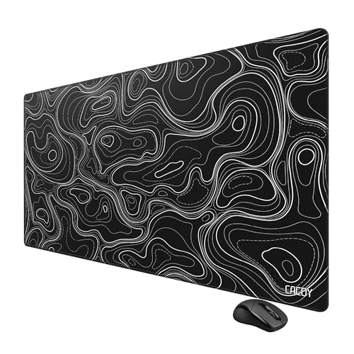 Grand tapis de bureau gaming topographique pour aménager un setup gamer et informatique propre
