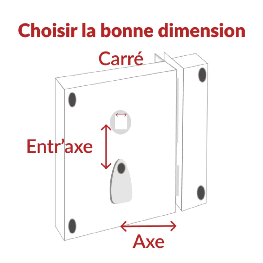 Serrure à pêne dormant vertical 1/2 Thirard noire section droite 7 mm L x H – 70 mm x 110 mm