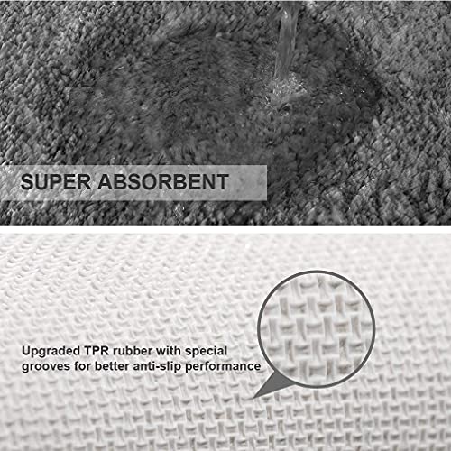 HOKIPO-40x60cm-Soft-Fluffy-Microfiber-Bathroom-Door-Mats-Water-Absorbing-Bath-Mat-Dark-Grey-AR3790-DGRY HOKIPO 40x60cm Soft & Fluffy Microfiber Bathroom Door Mats, Water Absorbing Bath Mat, Dark Grey (AR3790-DGRY)