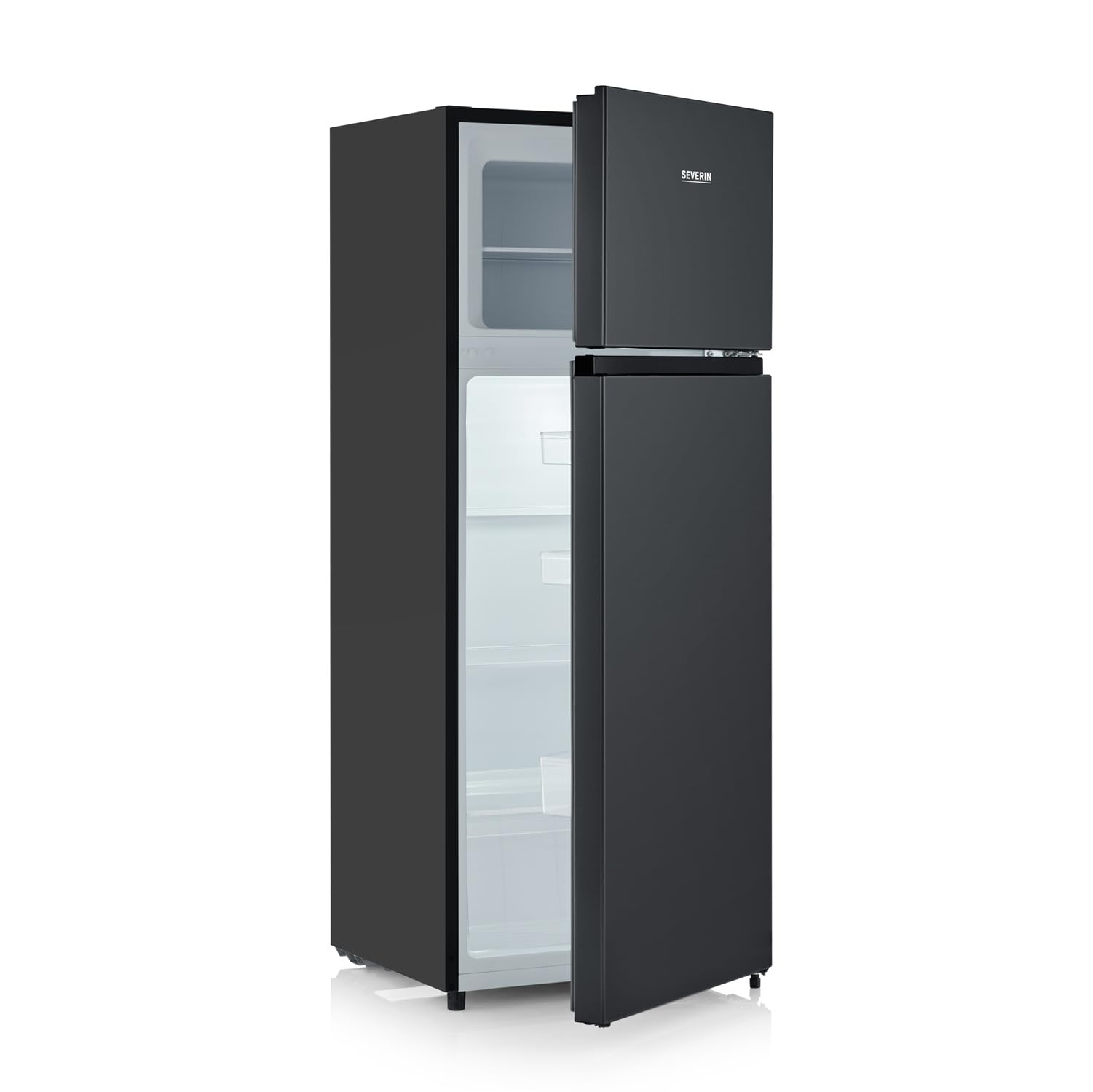 SEVERIN DT 8762 - Frigorífico de doble puerta (164 L/41 L, color negro)