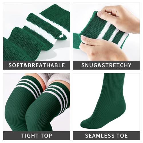 Image of Abodhu Womens Thigh High Socks, Over Knee Socks for Women, Striped Knit Long Tall Stockings, Cosplay Casual Socks