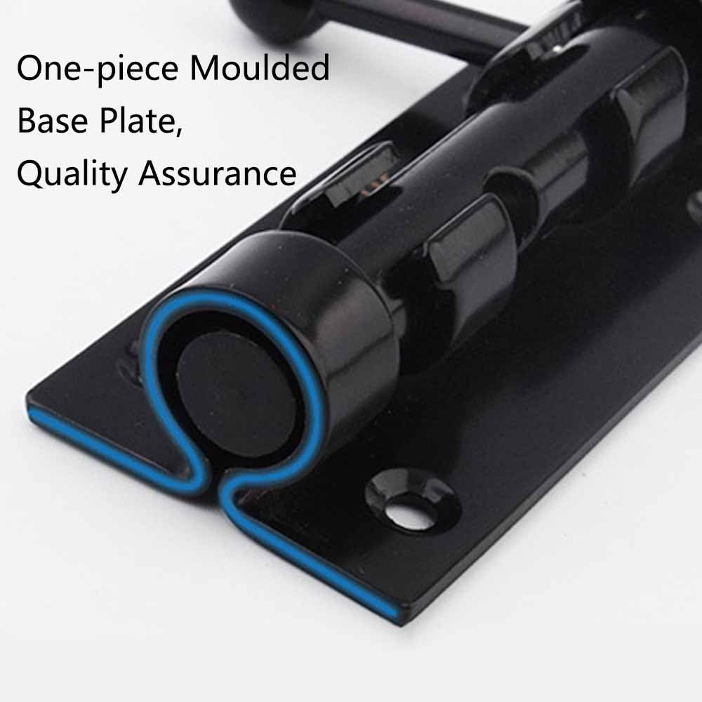 Confezione da 2 bulloni per serratura della porta da 15,2 cm, in acciaio inossidabile 304, colore nero, con viti, per bagno, camera da letto, capannone