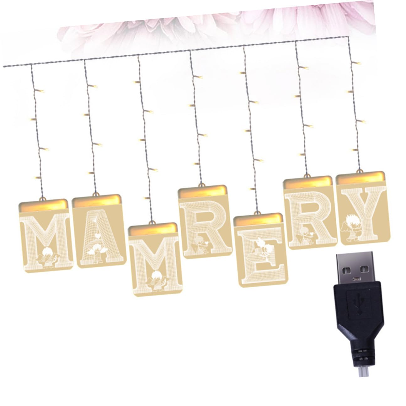 Heirate Mich LED Lichterkette USB Anschluss aus Acryl, Flammenlos
