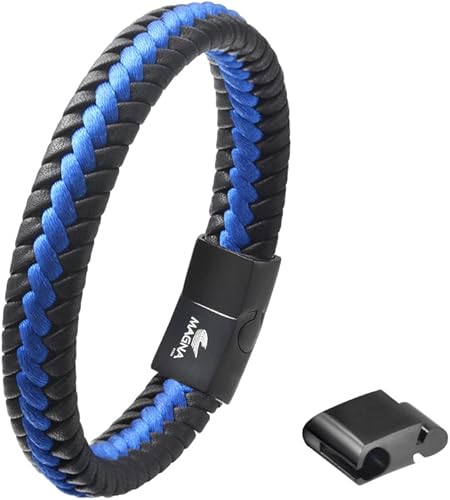 Miniatura 3 de Pulsera trenzada de cuero genuino para hombre