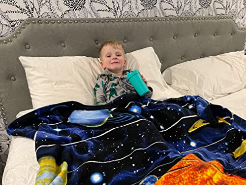 Dawhud Direct Solar System Fleece Blanket For Bed, 50" X 60" Space Fleece Throw Blanket For Boys, Men, Unisex And Kids - Super Soft Plush Planetary Blanket Throw Fleece Blanket For Planet Lovers #TOP4