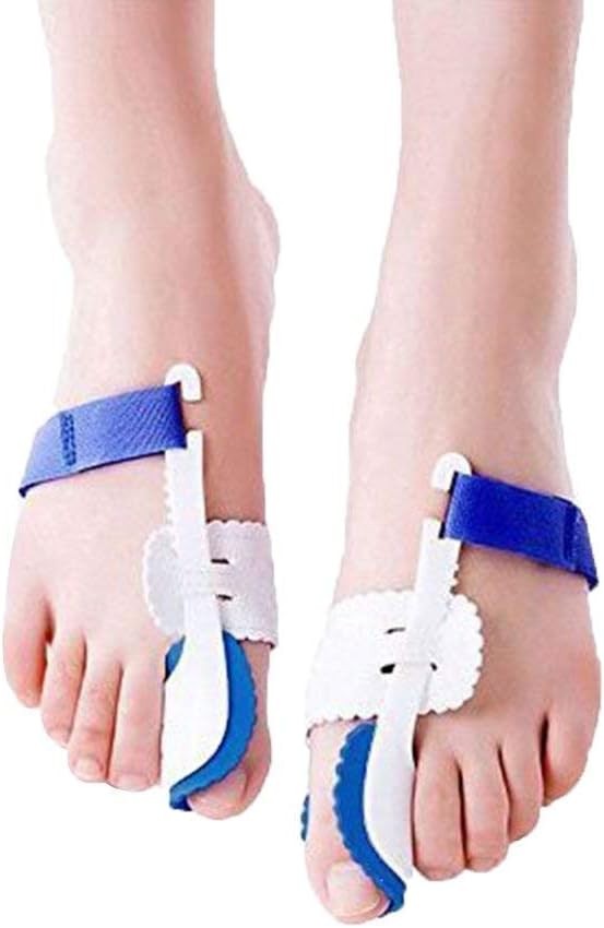 Bunion Corrector, ROMUCHE 2pcs Adjustable Velcro Bunion Protector for Treating Pain in Hallux Valgus, Bunion Relief Protector Brace Kit for Big Toes Joint, Bunion Pads, Toe Straightener, Blue