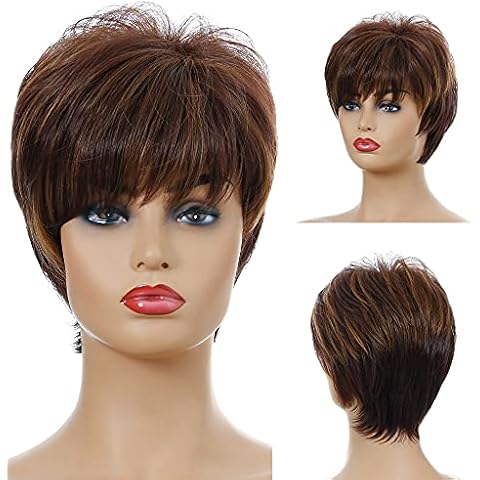 MEIRIYFA Short Pixie Cut Wig with Bangs Cover