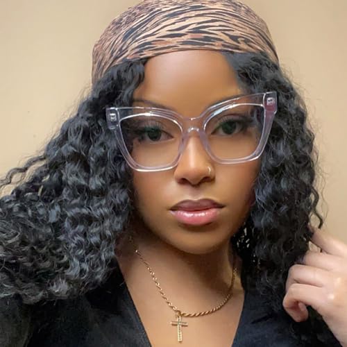 Image of Zeelool Vintage Cat Eye Glasses Frame for Women with Non-prescription Clear Lens Domena ZJGA814740-04 Crystal