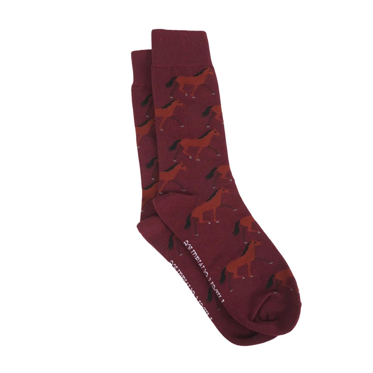 Albert & Maurice Mens Horse Socks UK 7-11 (Red)