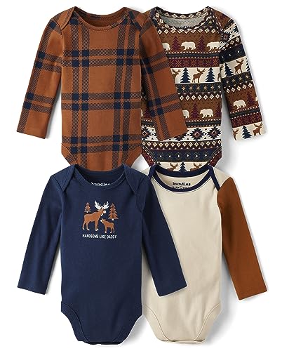 Image of The Children's Place baby-boys And Newborn Long Sleeve Bodysuits 4-pack