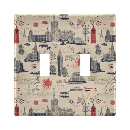 UMIRIKO Big Ben Architecture Light Switch Cover Plate Covers Decorative Double Toggle Home Decor 202a8952