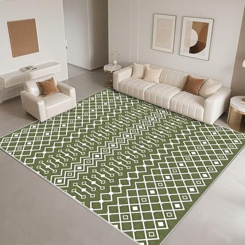 DJHWWD Non Slip Conservatory Rug 60x90cm,Indoor Mats for Front Door Modern Style for Internal,Chair,Kitchen Green