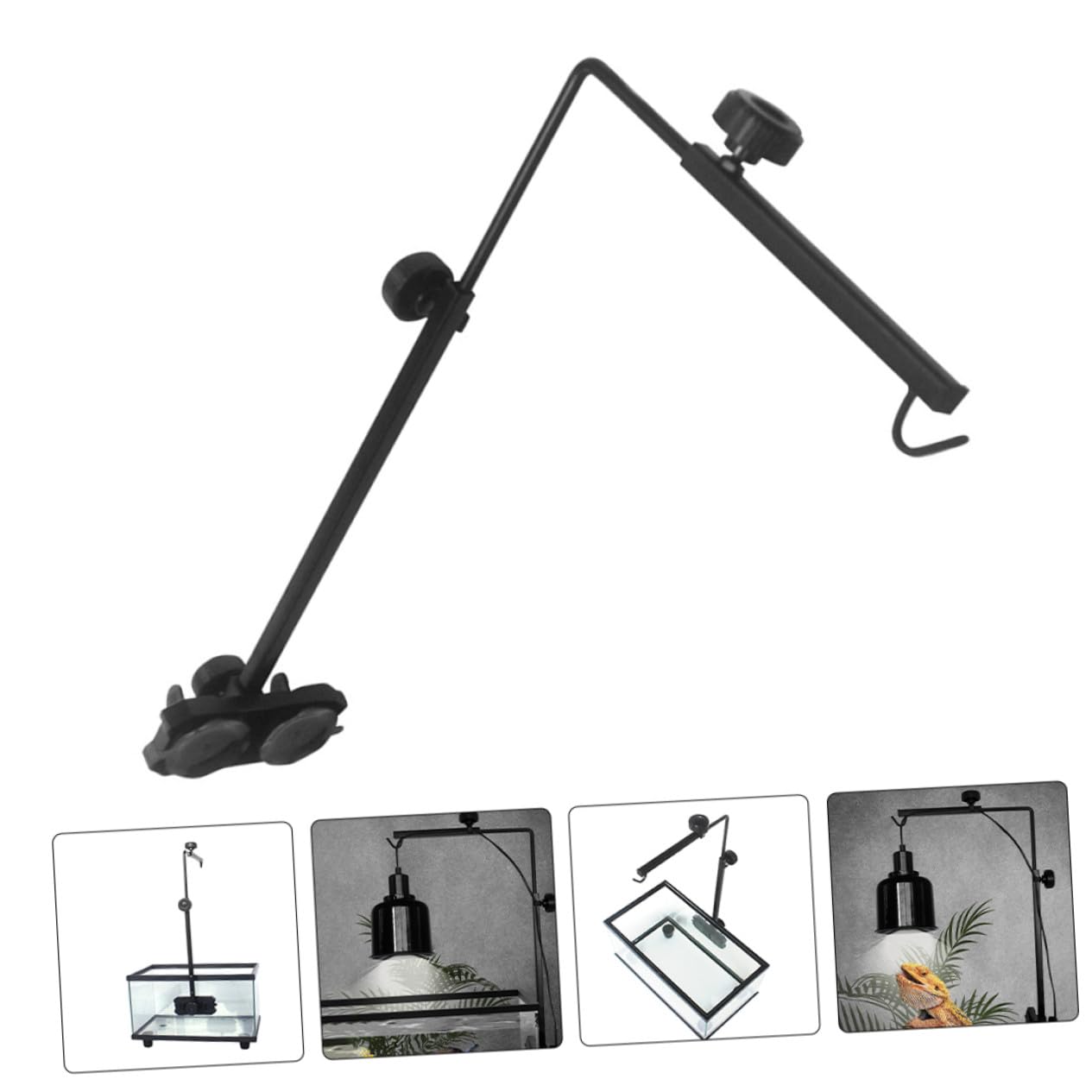 GANAZONO Supporto Regolabile per Lampada Riscaldante Rettili e Tartarughe Staffa Multifunzione per Terrari e Acquari Design Elegante Compatibile con Vari Stili di Habitat