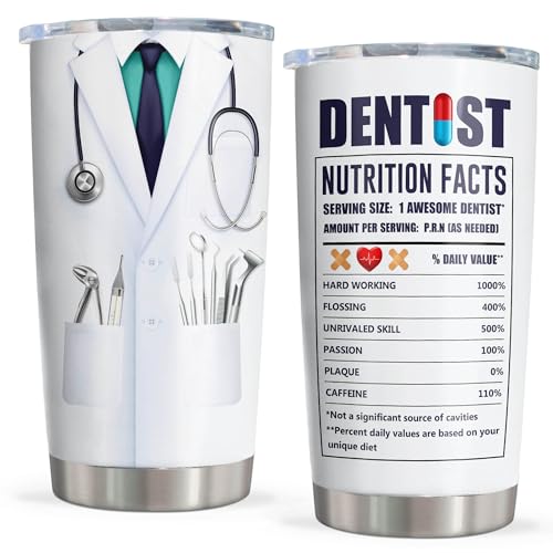 Vuxoye Dentist Gift Tumbler 20oz, Dentist Gifts for Women/Men, Dental Gifts for Coworkers, Dentist Assistants Coffee Mug, Dentist Appreciation/Graduation Gift, Dental Hygienist Present
