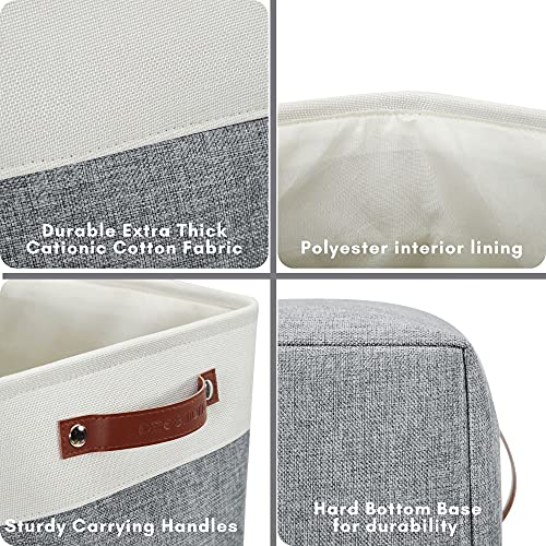 Image of DECOMOMO Foldable Storage Bin | Collapsible Sturdy Cationic Fabric Storage Basket Cube W /Handles for Organizing Shelf Nursery Home Closet (Slate Grey and White, Jumbo - 3 Pack)