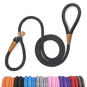 lynxking 8 FT Dog Leash Slip Lead 2 Pack Strong Heavy Duty Braided Dog Training Leash No Pull Training Lead Leashes for Medium Large and Small Dogs