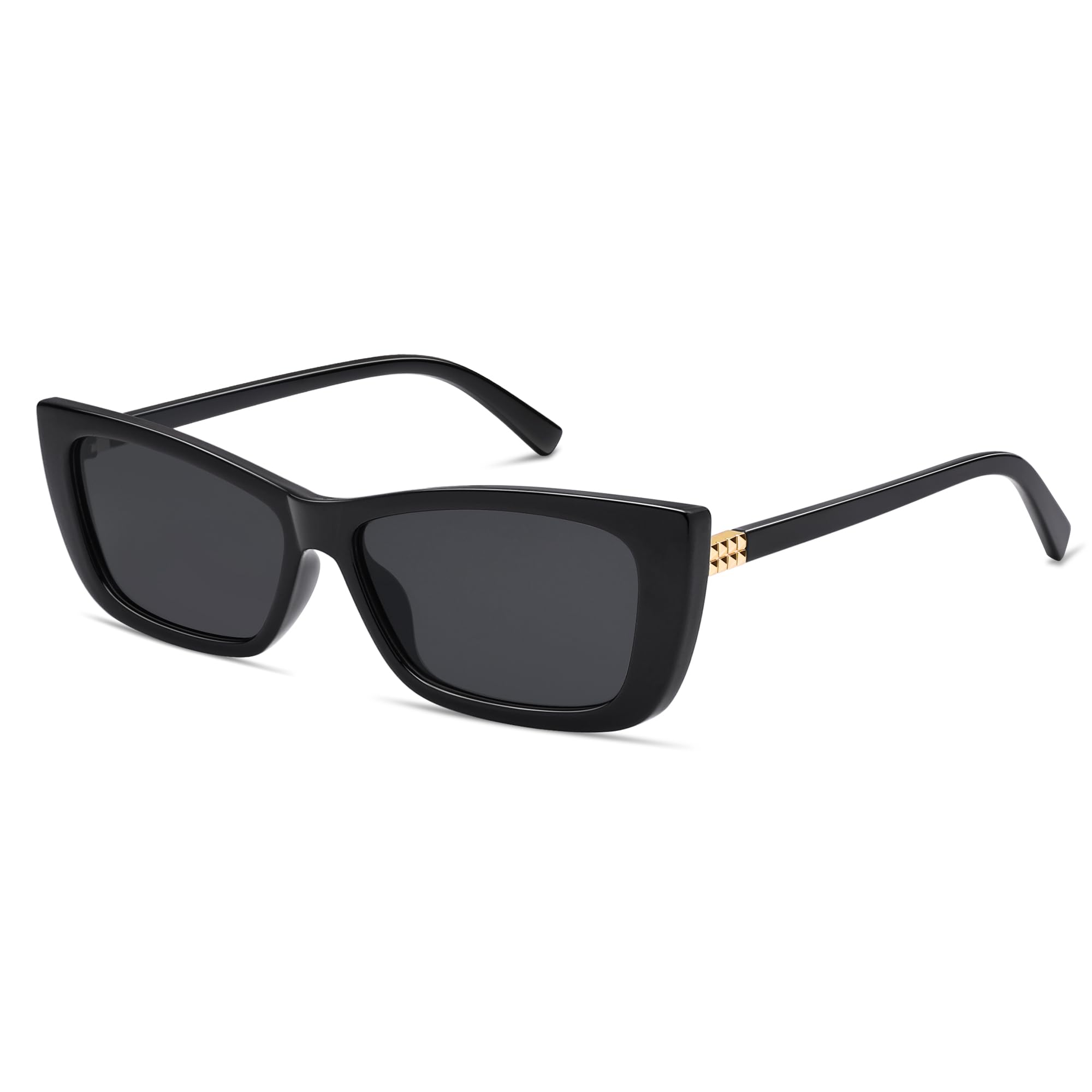 Retro Rectangle Sunglasses for Women Trendy Cateye 90s Narrow Vintage Sunnies AP3724