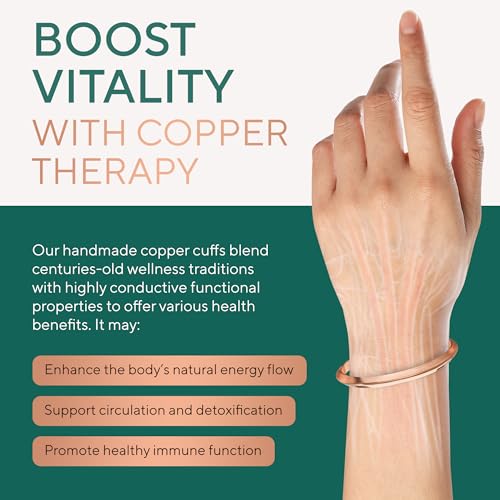 Image of TheraCopper Pure Copper Bracelets for Women & Men, Cuff | 100% Real Copper Bracelet for Men & Women - Raw, Solid & Uncoated, Authentic Tibetan Handmade Jewelry, Adjustable Cuff Bangle