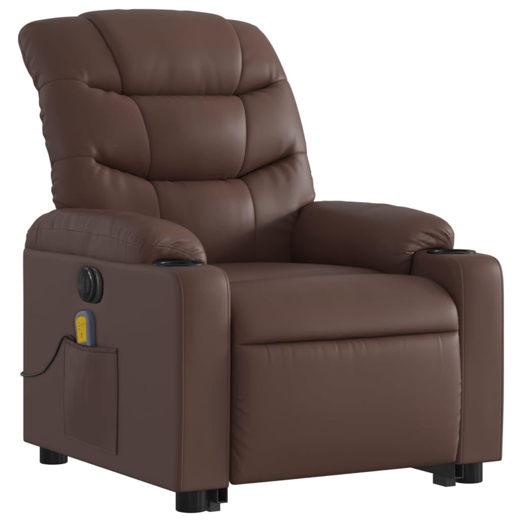 LAPOOH Elektrischer Personensessel, neigbar, braun, Kunstleder, verstellbare Sessel für Wohnzimmer, Aufstehsessel, Relaxsessel (SPU:3206622)