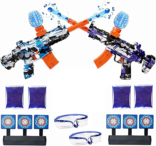 2Pack M416&Mp5 Gel Ball Electric Busters Toys, Water Bead Splatter Orby Gun With 40000+ Balls Safety Goggle/Target For Outdoor Activities - Team Game (M416+Mp5) #TOP20