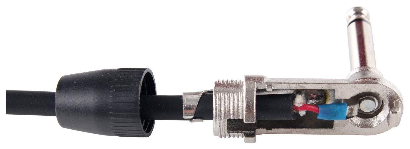 Pronomic 5er Set Stage INST-A-6 Klinkenkabel (6,3 mm Winkelstecker, Gitarren-/Instrumentenkabel, Länge 6 m) Schwarz