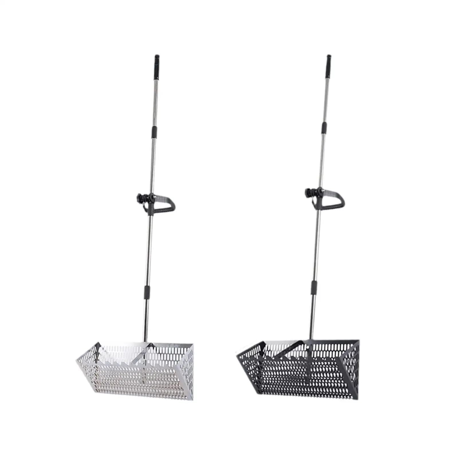 Rastrillo per pulci di sabbia Rastrello for pulci di sabbia, setacciatura multifunzionale, facile da pulire, manico telescopico alta qualità, setaccio spiaggia, pala profonda(Type 2)