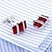 Rectangle Exquisite Crystal Cufflinks Fashion Bullet Cufflinks Crystal Gem stone Cuff links (Red)