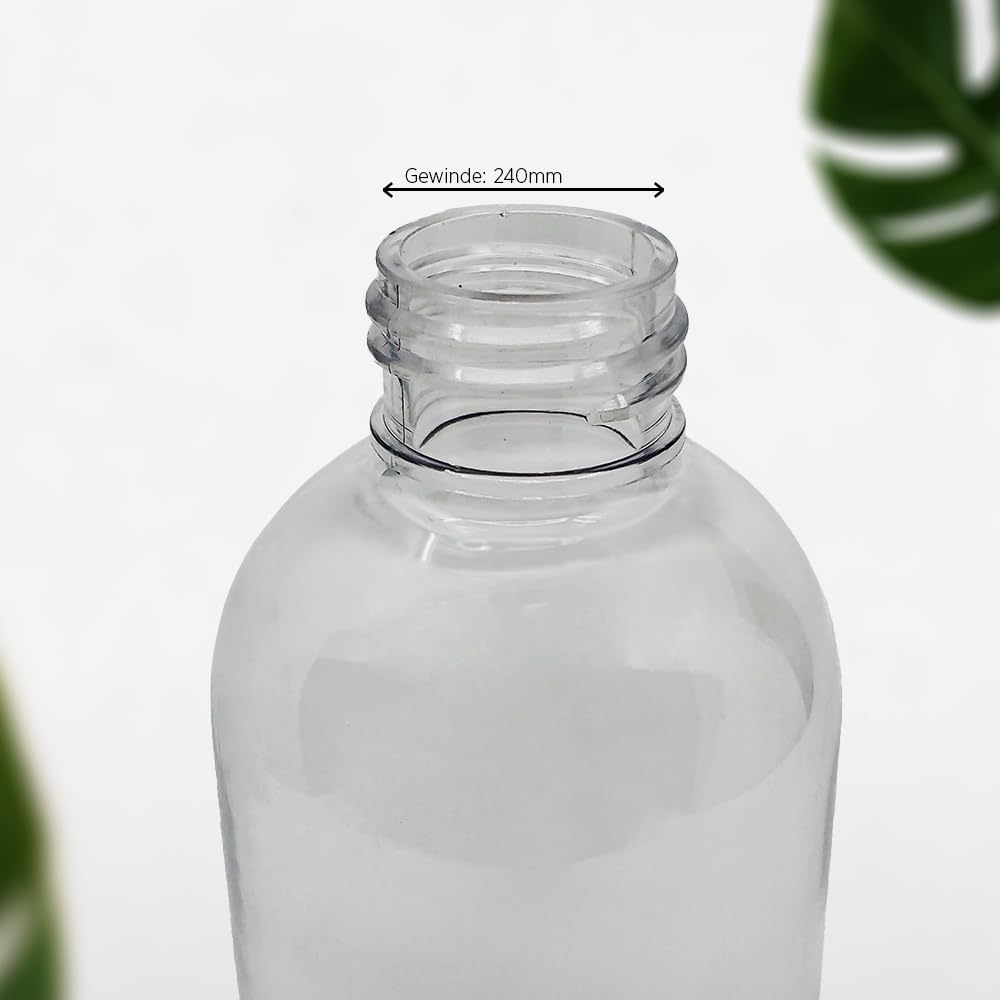 BIOHY Butelka z rozpylaczem (przezroczysta) 250 ml (zestaw 6 szt.) | odporny na chemikalia spryskiwacz z pompką do środków czyszczących, oleju i wielu innych | butelki z pompką do rzemiosła, hobby