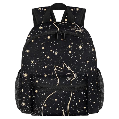 Sac à dos enfant maternelle chat de l'espace nuit étoilée multicolore 25x30cm