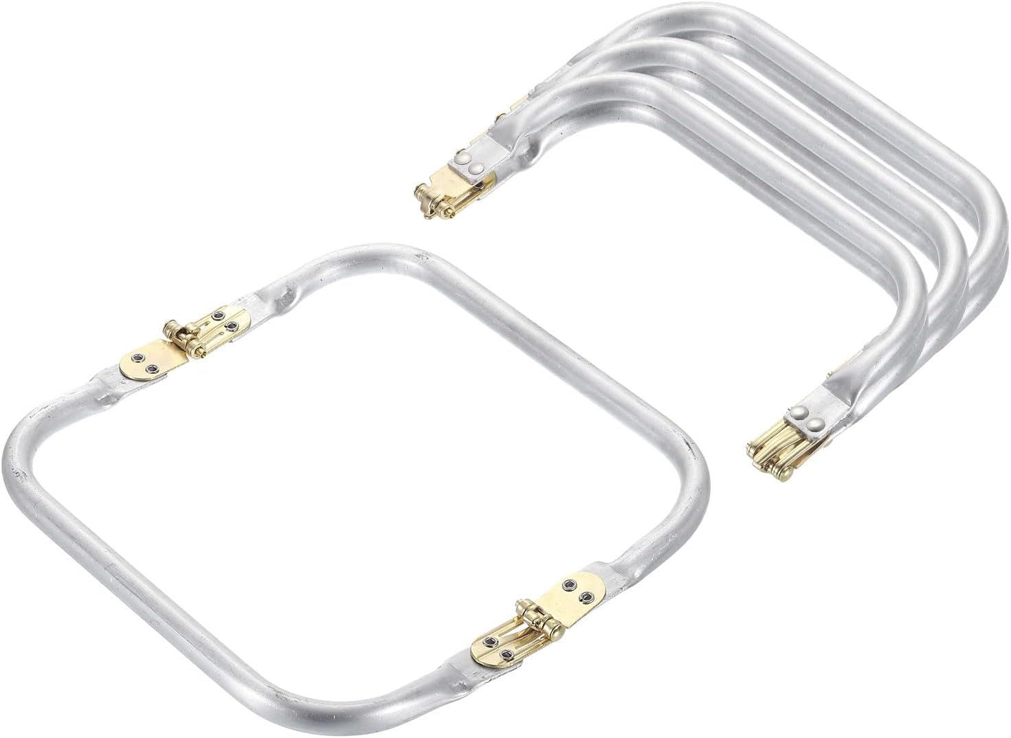 uxcell Metal Purse Frame 9 in, 4 Pcs Rectangle Frame Kiss Lock, Bag Frame Hardware Replacements for DIY Purse Handle Bag Making, Clutch Coin Purse Frames