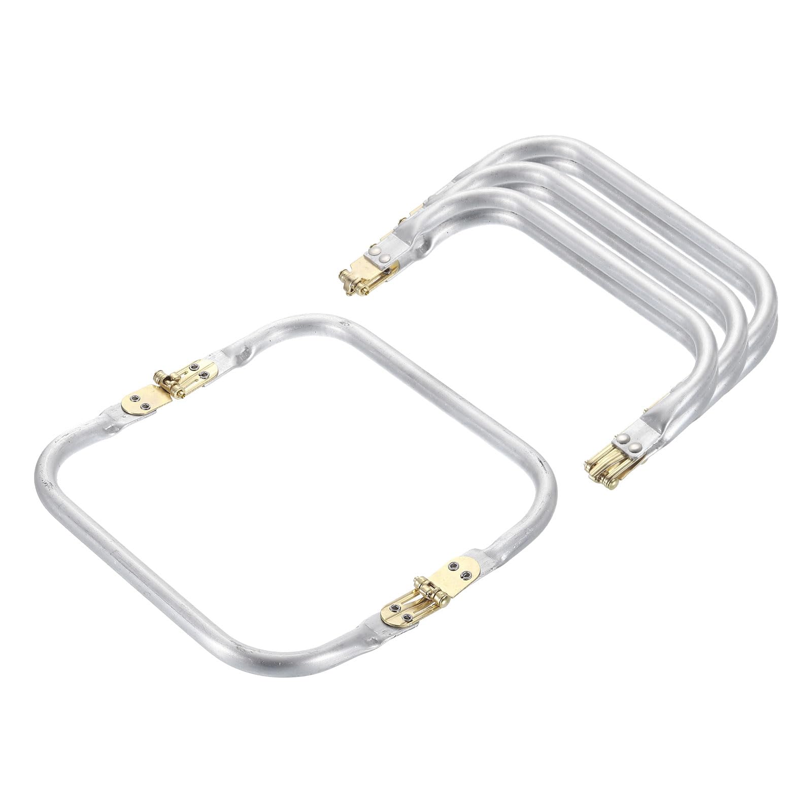 sourcing map Metal Purse Frame 6.7 in, 4 Pcs Rectangle Frame Kiss Lock, Bag Frame Hardware Replacements for DIY Purse Handle Bag Making, Clutch Coin Purse Frames