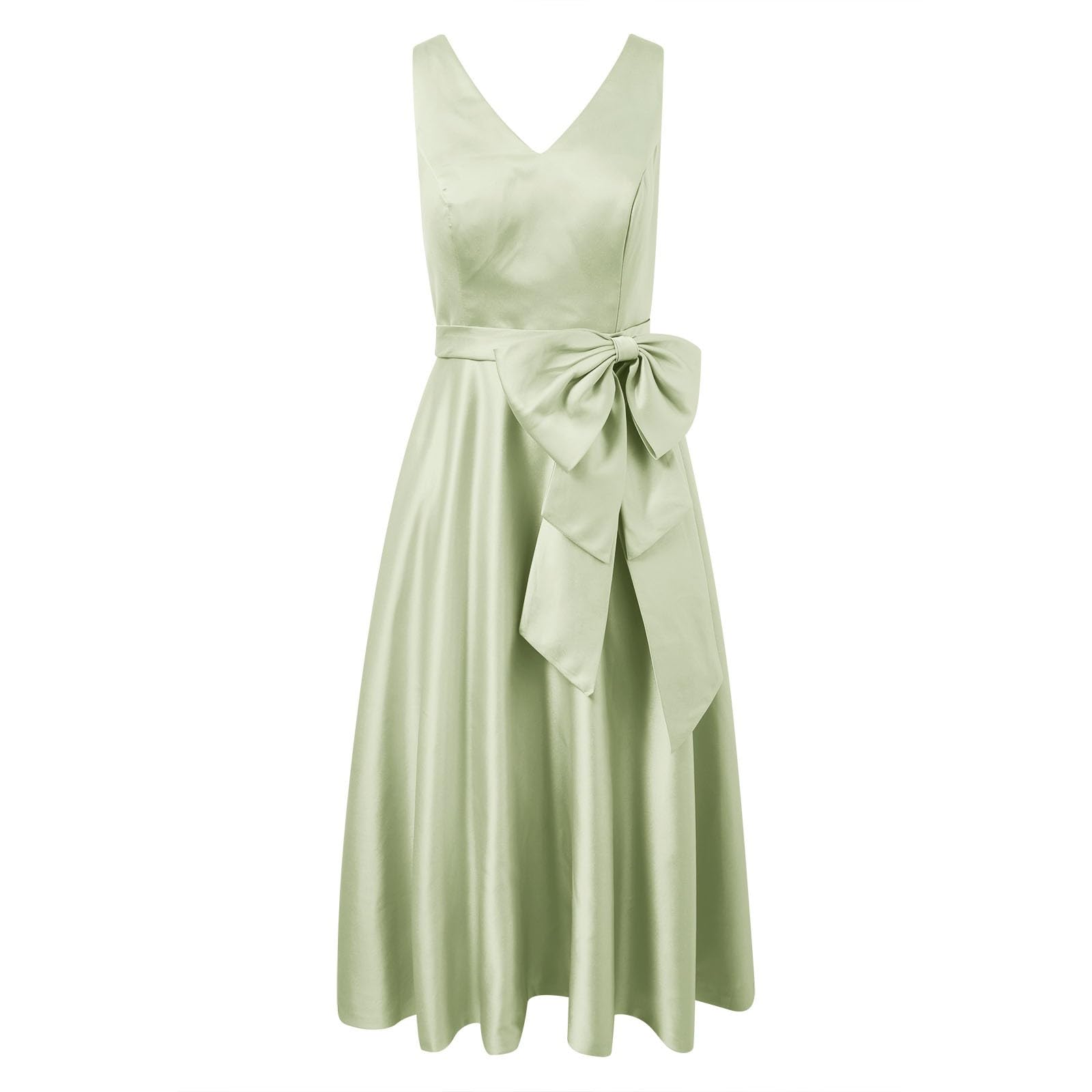 Abendkleid Damen Elegantes Satin Kleid Festliche Cocktailkleid Ansprechendem Ballkleid Bequemer A-Linie Partykleid Lang Brautjungfernkleider Verlobungskleid Wickelkleid Promkleider