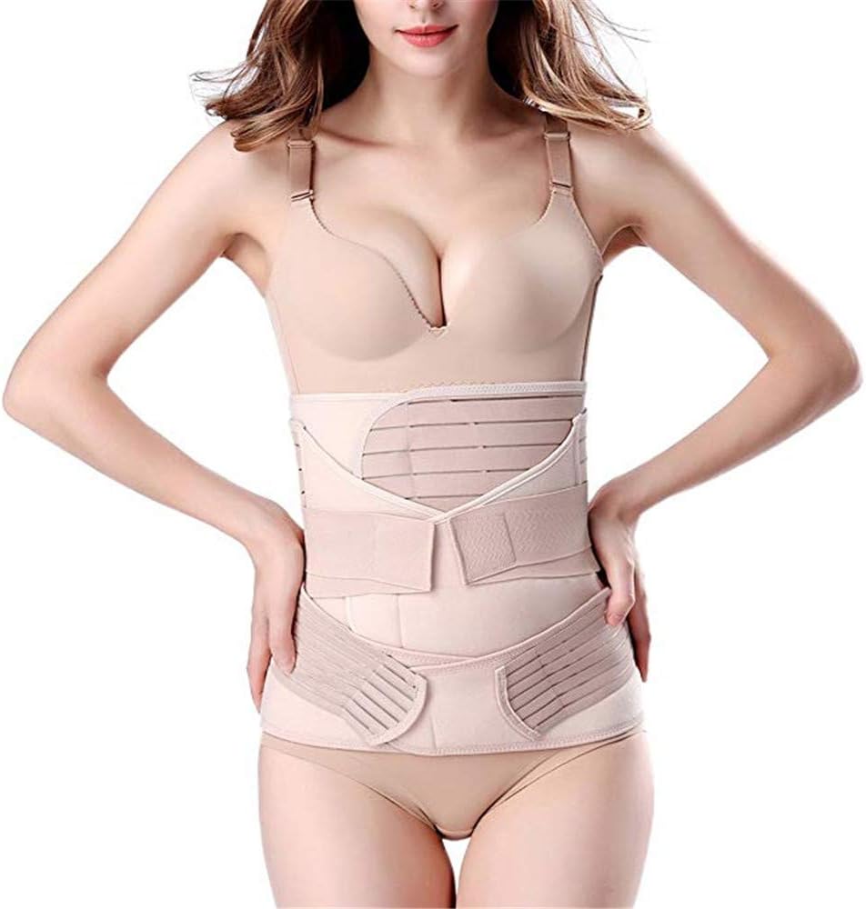 3 in 1 Postpartum Girdle Support Recovery Belly Band Corset Wrap Body Shaper for After Birth Postnatal C-Section Waist Pelvis Shapewear Wrap Girdle Support Band Belt Body Shaper
