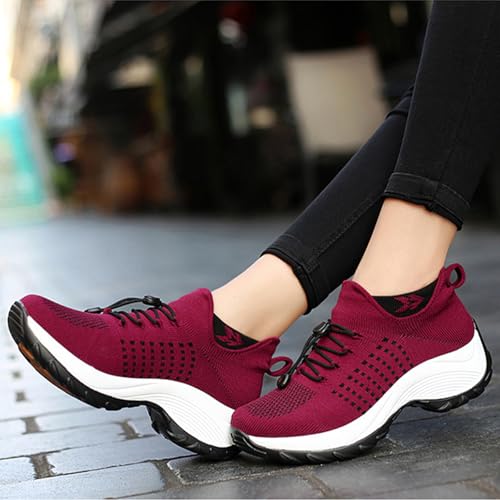 Women's Mesh Socks Platform Walking Shoes Comfortable Slip-On with Arch Support Orthopedic Sneakers Fashion Breathable Outdoor Casual Sneakers2