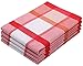 Zollner 4 paños de Cocina algodón 100%, 50x70 cm, a Cuadros Rojos