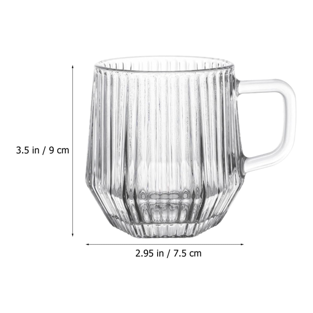 6 Stück Kaffeetassen aus Glas mit Henkel Klassische Teegläser mit Vertikalen Streifen Vielseitig und Leicht zu Reinigen Elegantes Design für Alltag
