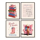 MKYFHSVGD Western Cowgirl Book Wall Art 8x10 Set of 4 Unframed