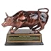 Official Licensed Bronze Wall Street Charging Bull Stock Market NYC Figurine Statue with Base (Medium 5