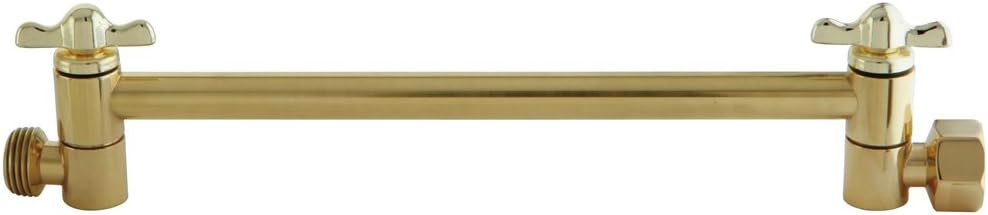 Elements of Design Parts and Components DK1532 High-Low Adjustable Shower Arm, 10-Inch, Polished Brass