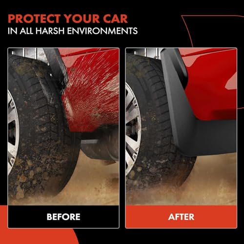 Image of A-Premium Mud Flaps, No Drilling Required Splash Guards with Accessories | Compatible with Volkswagen Tiguan 2018-2023, Set of 4 Front and Rear