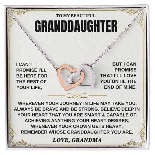 Forever Loved To My Granddaughter Necklace, Gift For Granddaughter From Grandpa-Grandpa, Granddaughter gifts On Birthday, Anniversary - Includes Gift Box! - Main Image