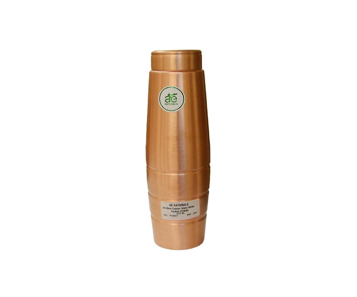 AE NATURALS ZUMBA Stylish Jointless Copper Water Bottle With LEQUORE