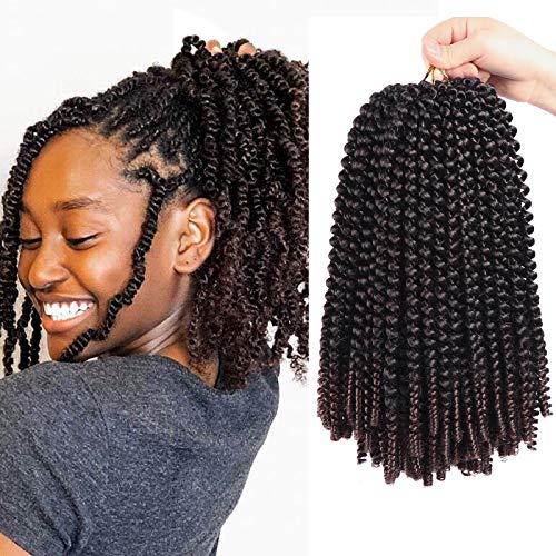 3 Packs 12 Inch Spring Twist Ombre Colors Butterfly locs Crochet Braids Braiding Hair Extensions Low Temperature Fiber 30 Strands 160g/Pack(12 Inch, T1B 33)